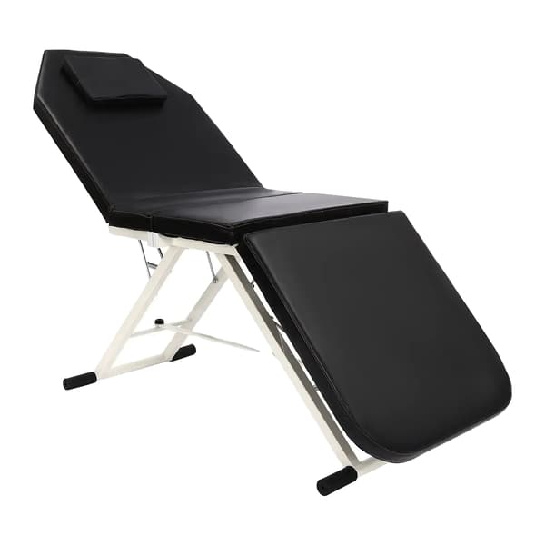 Massagebord, Justerbart Ryggstöd, Fällbar Design,svart