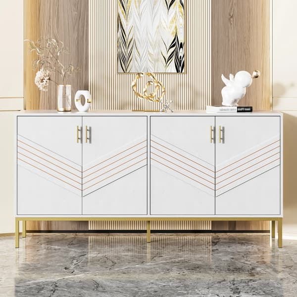 Skåp, Stilig Design, Flexibel Förvaring,Vit - Trä - MDF