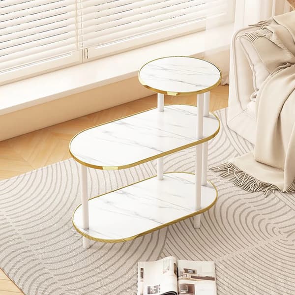 Kaffebord, Moderne Design, Oval Form,hvid