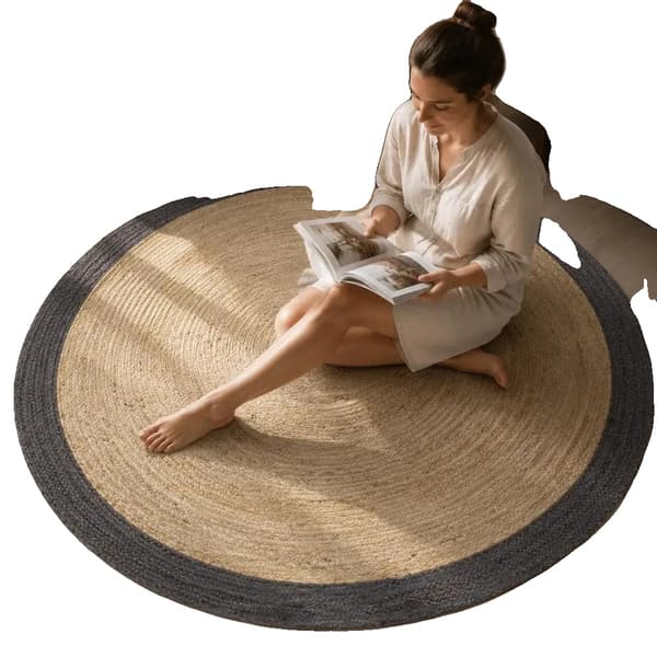 Gulvtæppe, Håndvævet Jute, Moderne Boho Dekor,Gris