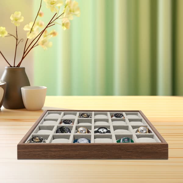 Urteorganisator, 24 Rum, Elegant Design,Valnøddetræfarve