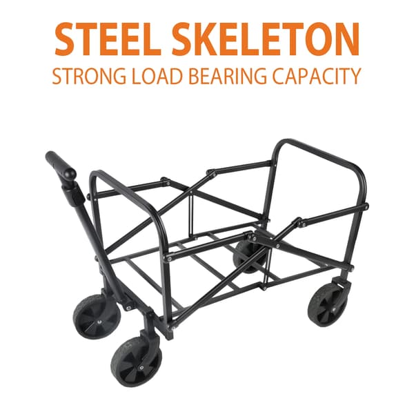 Vagn, Fällbar Design, 75 kg Lastkapacitet,Svart