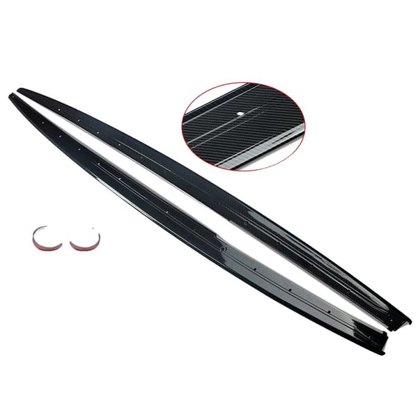 Side Skirts, Kompatible med Compact Sedan 2012-2018, M Performance Stil,kulfiber udseende