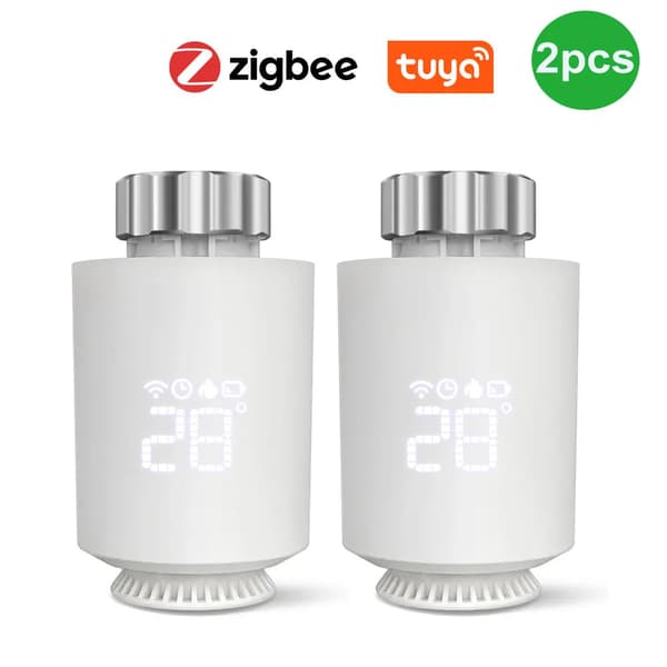 Termostatventil, APP-kontroll, Röstkompatibilitet,3.7V, TRV 2st