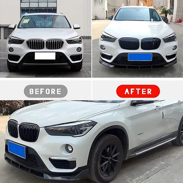 Front Bumper Lip Splitter, Højkvalitets ABS Plast, Nem Installation,Sort