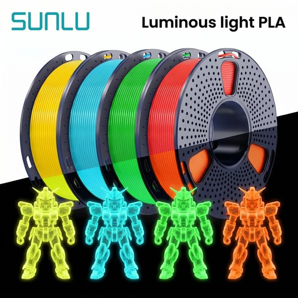 3D-printer filament, PLA-material, 250g spoler,Lys 250g x 4