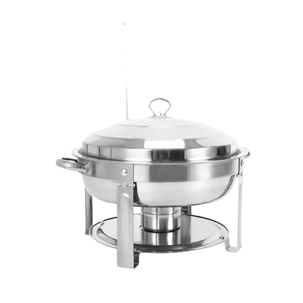 Chafing Dish, Rustfrit Stål, Rund Design,Sølv