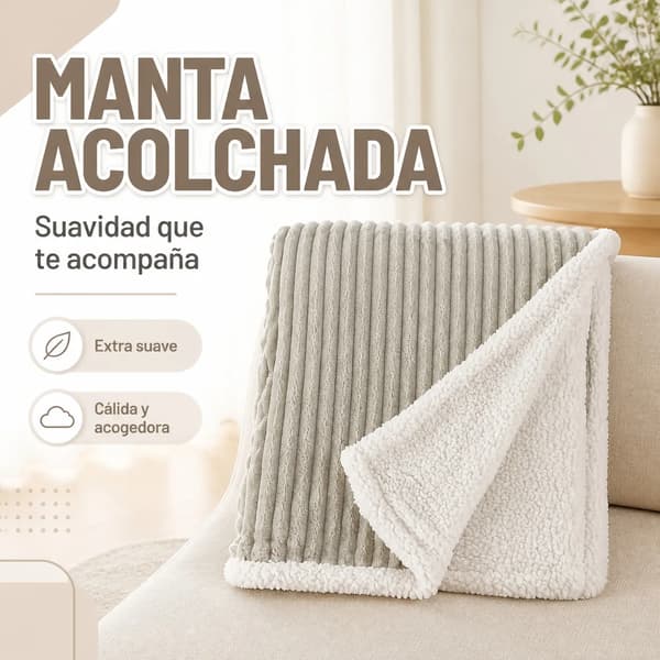 Kordflorsfilt, Mjuk Sherpa-foder, Kviltad Design,Grå
