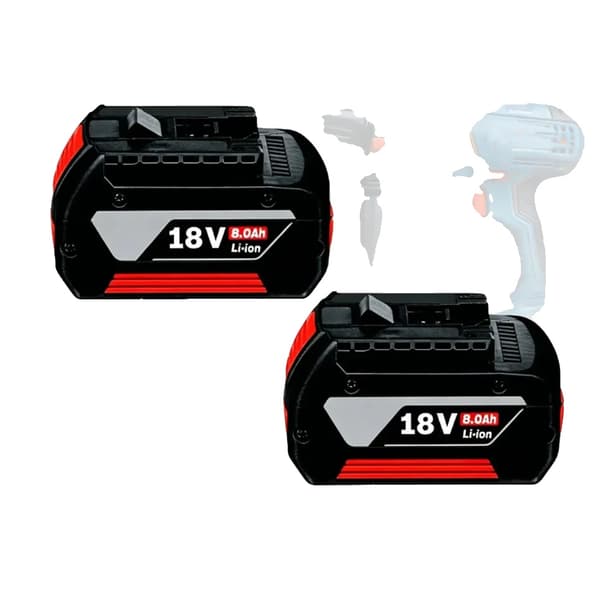 Lithium Ion Batteri, 18V, 8000mAh Kapacitet,2STK, 18V