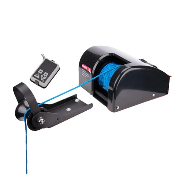 Elektrisk Ankerwinde, 100 ft Sejl, 25 lbs Kapacitet,sort