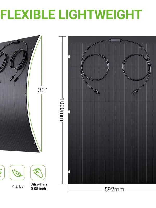 Solpanel, Flexibel Design, Hög Effektivitet,120W * 4