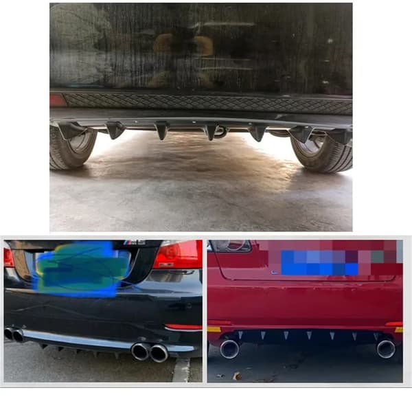 Bil bagspoiler, ABS plast, længde 86 cm, universel pasform, blank sort, bagmontering