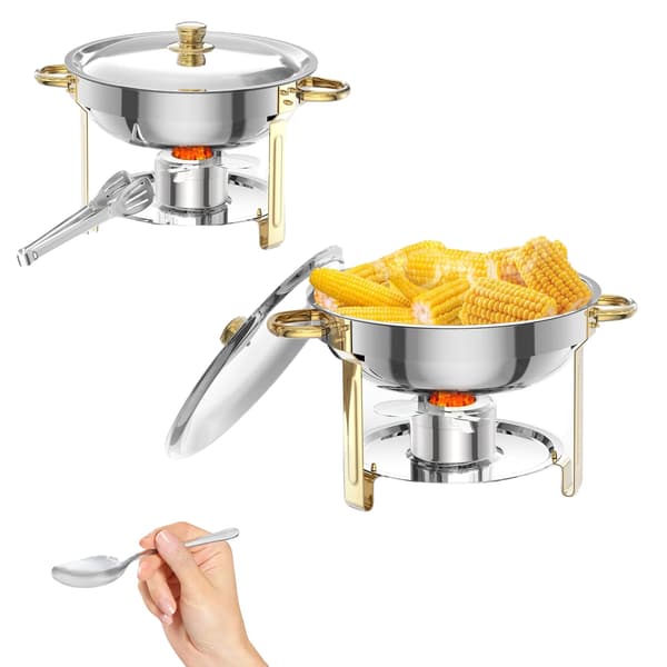 Chafing Dish, 5-quart kapacitet, holdbar rustfrit stål konstruktion,2 Pakke