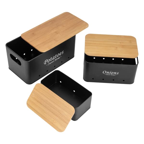Förvaringslåda Set, Fräschör Bevarande, Elegant Design,svart