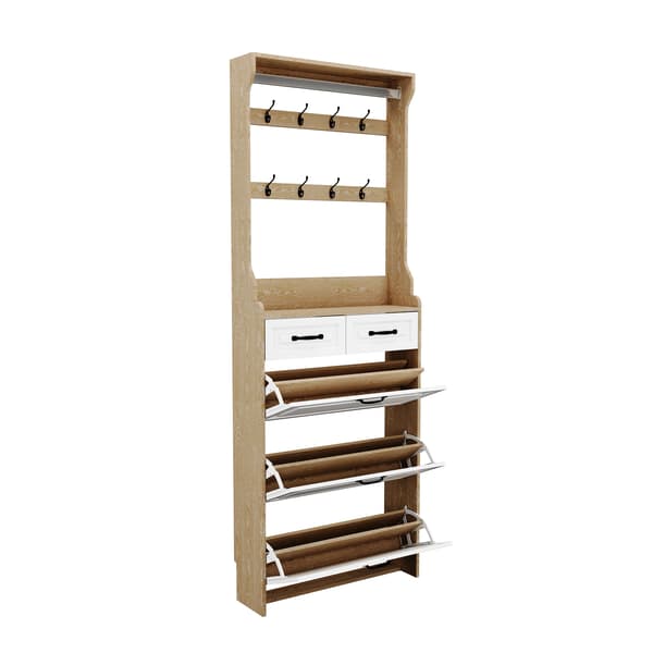 Sko Skab, MDF Konstruktion, Pladsbesparende Design,HVID