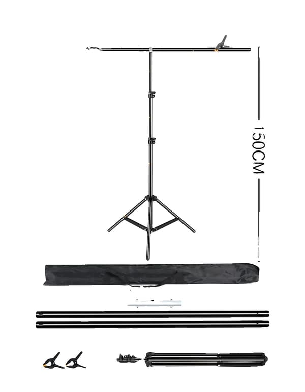 Baggrundsstøtte, Justerbar tværstang, Bærbart stativsystem,Ny 102x150cm