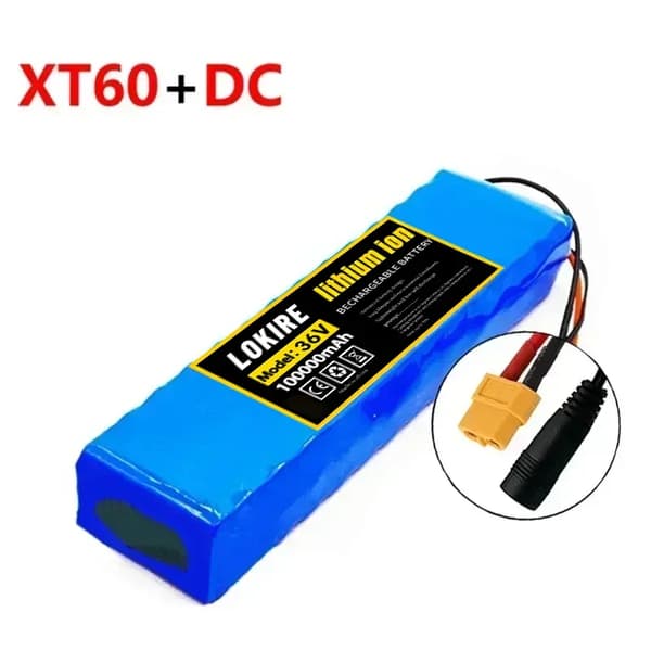 Elbilbatteri, 100 Ah kapacitet, 36V lithium-ion,XT60-DC