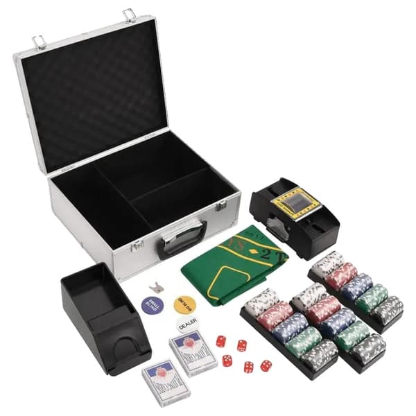 Poker Chips Sæt, 300 Stykker, Tungvægtsdesign,Som billede