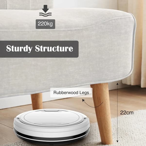 2-sitssoffa, solid heveaträ, 117 cm bredd, 68 kg belastningskapacitet, ergonomisk design, möbler för vardagsrum