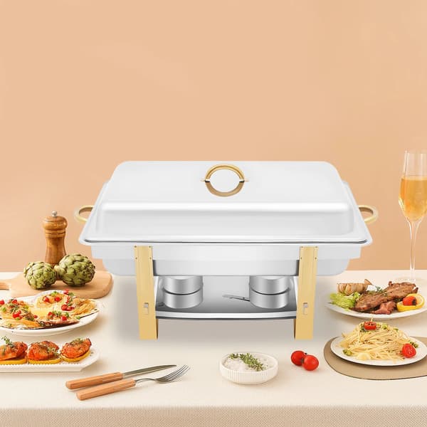 Chafing Dish, Rustfrit Stål, 2,38 Gallon Kapacitet,Sølv
