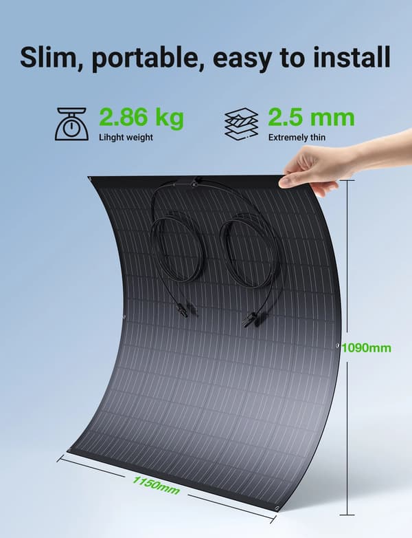 Solpanel, Monokristallin, Flexibelt Design,240W * 2