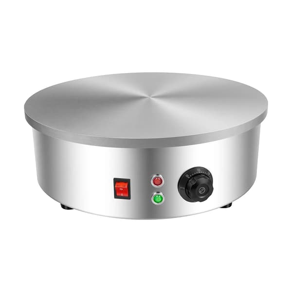 Crepe Maker, inkluderer spreder og spatel, 3KW effekt,Sølv