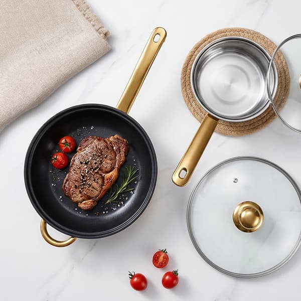 Køkkengrej Sæt, Rustfrit Stål, Nonstick Design,6-delt sæt
