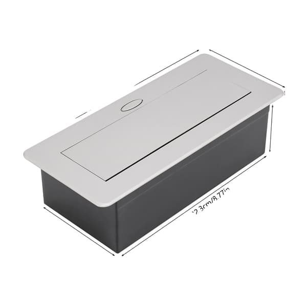 Pop Up Stikdåse, Trækbar Design, Dobbelt USB-porte,Sølv