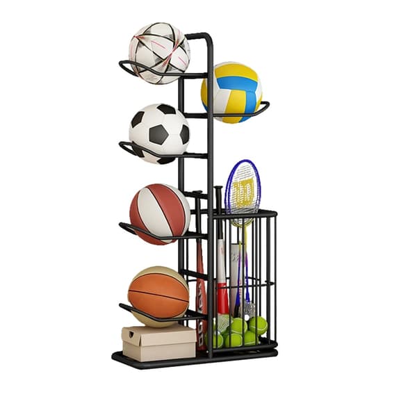Sportförvaringsställning, Vertikal Design, Hållbar Kolfiberstål,svart