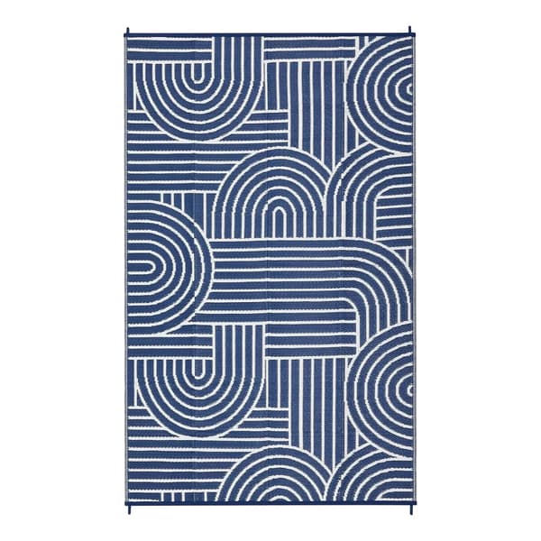 Udendørs tæppe, vandtæt, vendbart design,Blå, 152x244cm