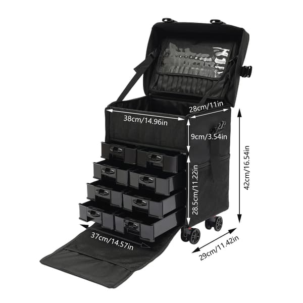 Makeup Organizer, Multi-Lag Design, Nem Mobilitet,sort