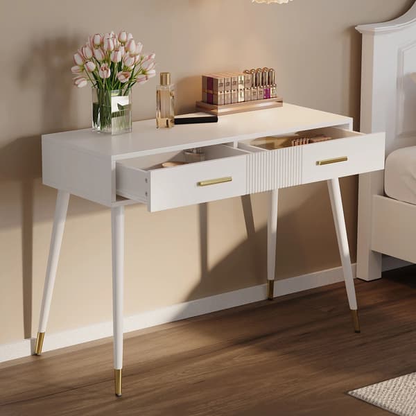 Dressing Table, Moderne Stil, 2 Opbevaringsskuffer,100×76×40 cm