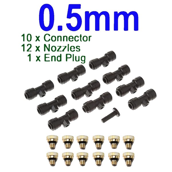 Mistmunstycke Kit, Effektiv Kylning, Enkel Installation,Svart 0.5mm Kit