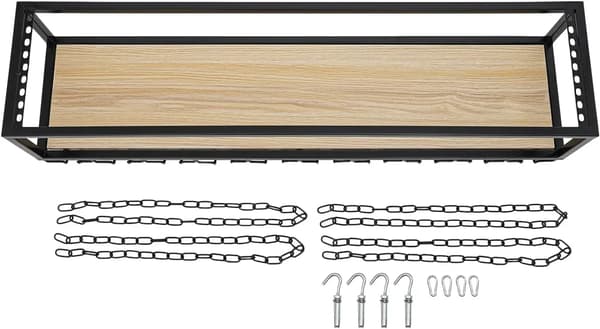 Vinglas Rack, Justerbar Højde, Industriel Stil,sort