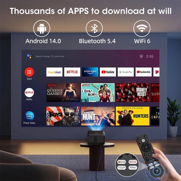 Projektor, 4K HDR Support, Smart Home Integration,A6G