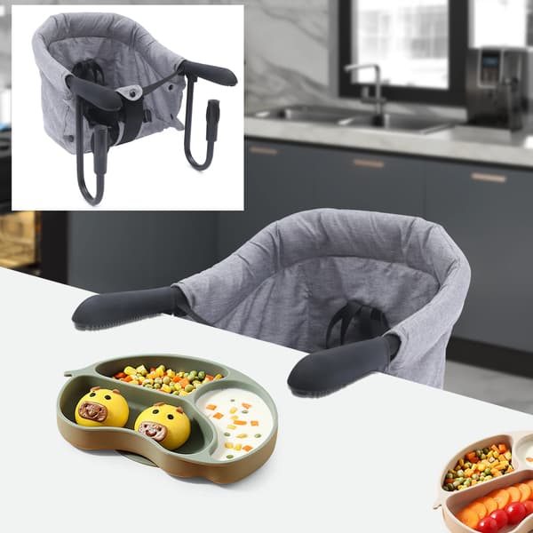 Barnstol, Bärbar Matstolsbooster, Halkfri Design, Rosa