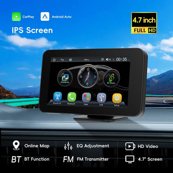 Bilmonitor, HD-skärm, Bluetooth-anslutning,med kamera