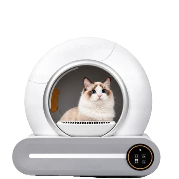 Smart Kattebakke, Elektrisk Selvrensende, 2.4GHz Wi-Fi Forbindelse,HVID