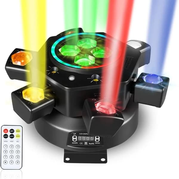 Scene Belysningseffekt, DMX512 Kontrol, Multi-Effekt Design,sort
