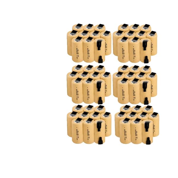 Sub-C Nickel-Cadmium Batteri, 1.2V, 2800mAh Kapacitet, SC-60PCS