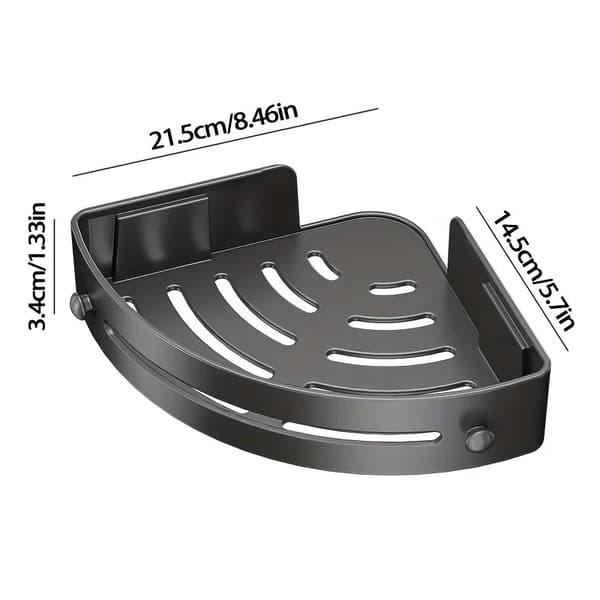 Hörnhylla, Väggmonterad, Platsbesparande Design,Mörkgrå