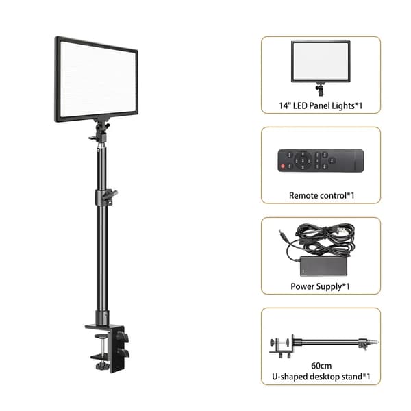 Fotografi LED-panelbelysning, dimbar, tvåfärgad,68cm Ställkit