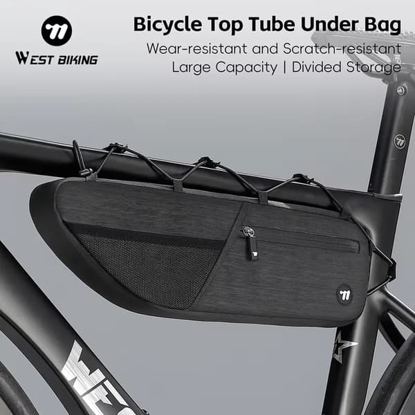 Cykelopbevaringspose, Stor Kapacitet, Holdbart Polyester Materiale,Sort