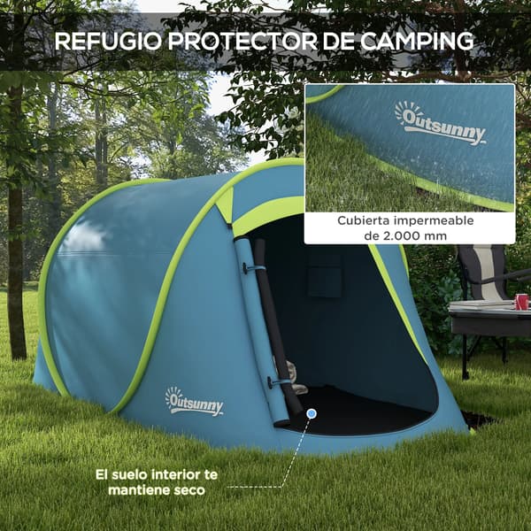 Campingtält, Ett Sovrum, Enkel Montering, Blå
