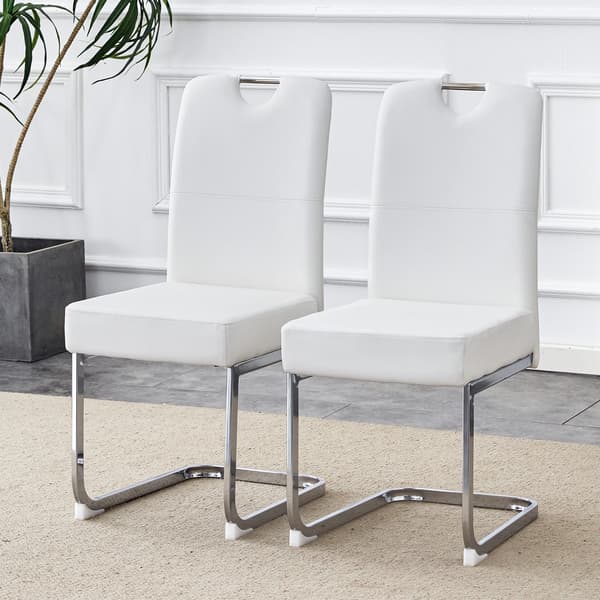 Matstolar, Ergonomisk Design, Metallram,Vit - Set om 2