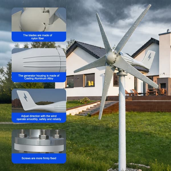 Vindmølle, Effektiv Energi Generering, Holdbar Konstruktion,3000W-a, 48V, off-grid system 2-a