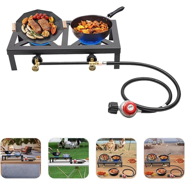 Camping Gaskök, Justerbara Brännare, Lättviktsdesign,Dual kontroll