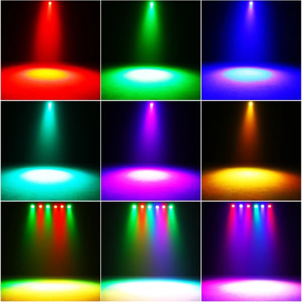 Par-lampor, vattentäta, RGB LED,100V-240V EU Plug, 4Pcs