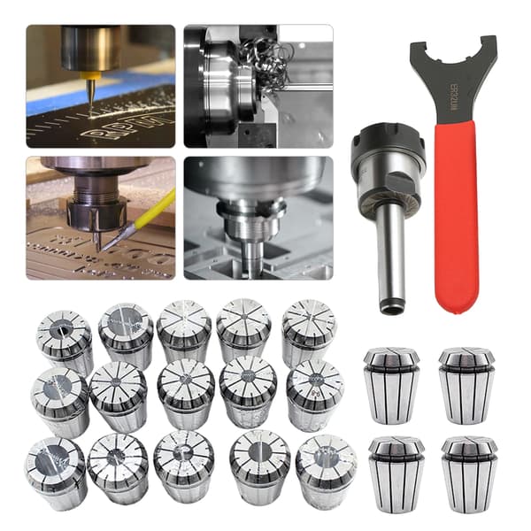 CNC Chuckset, 19 Delar, Hög Precision 0,015mm,Silver