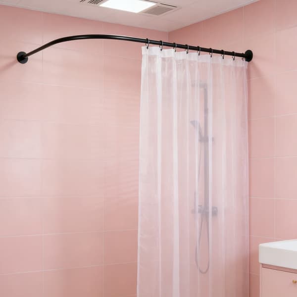 Duschdraperistång, Justerbar Längd, Modern Design,Svart